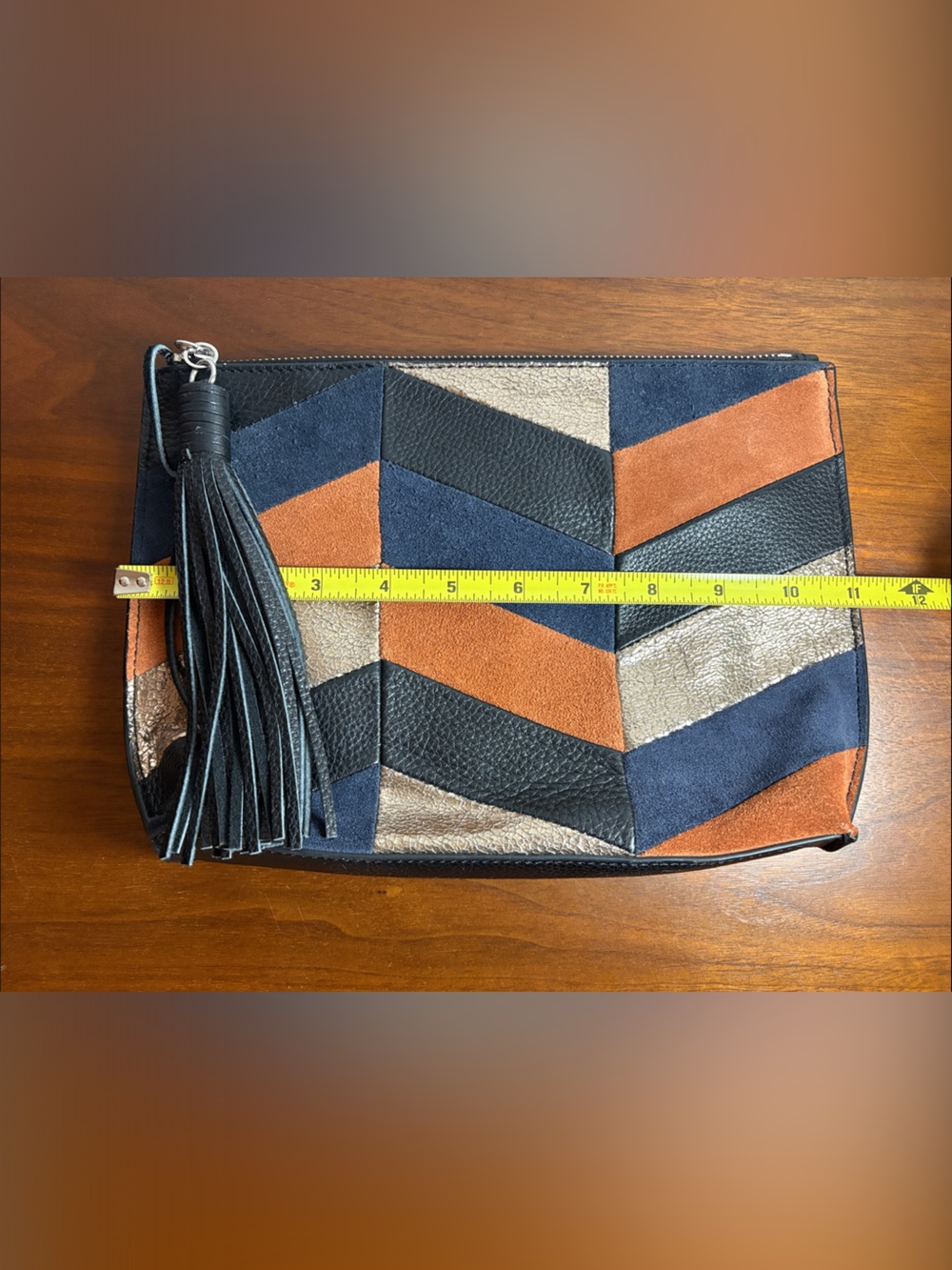Sam Edelman Walker Suede Leather Patchwork Pouch - Picture 6 of 8